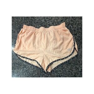 Reebok Womens Peach Running Shorts Logo Tape Trim Mesh Liner Large